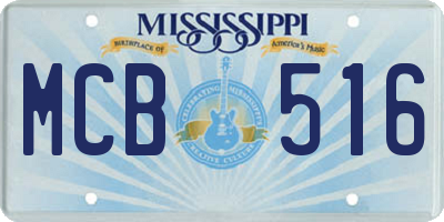 MS license plate MCB516