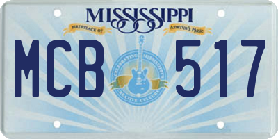 MS license plate MCB517