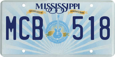 MS license plate MCB518