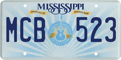 MS license plate MCB523