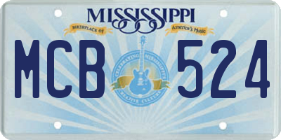 MS license plate MCB524