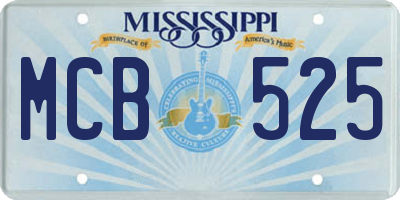 MS license plate MCB525