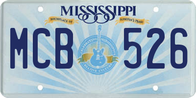 MS license plate MCB526