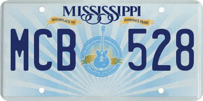 MS license plate MCB528