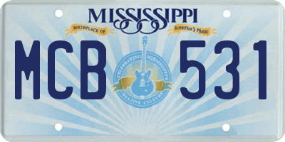 MS license plate MCB531