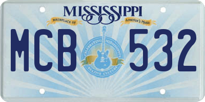 MS license plate MCB532