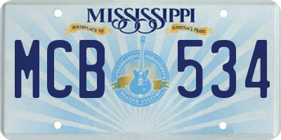 MS license plate MCB534