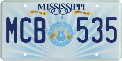 MS license plate MCB535