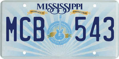 MS license plate MCB543