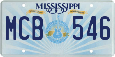 MS license plate MCB546