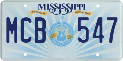 MS license plate MCB547