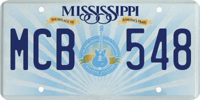 MS license plate MCB548