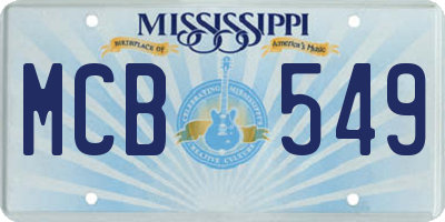 MS license plate MCB549