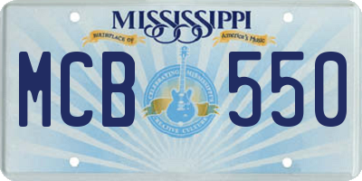 MS license plate MCB550