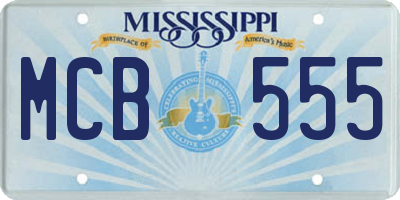 MS license plate MCB555