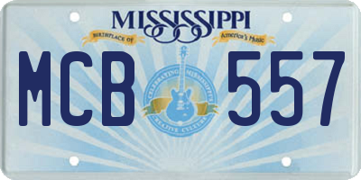 MS license plate MCB557