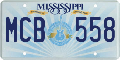MS license plate MCB558