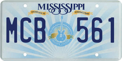 MS license plate MCB561
