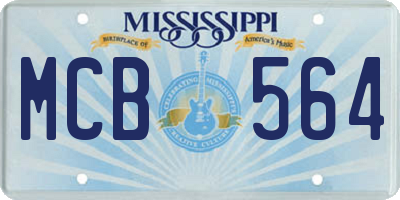 MS license plate MCB564