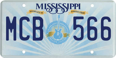 MS license plate MCB566