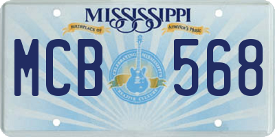 MS license plate MCB568