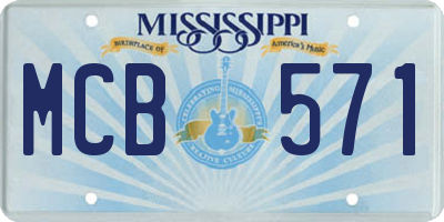 MS license plate MCB571
