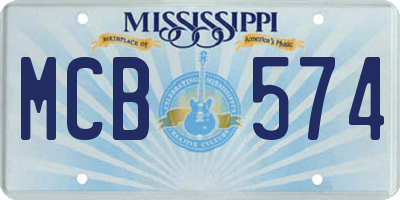 MS license plate MCB574