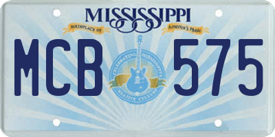 MS license plate MCB575