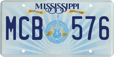 MS license plate MCB576