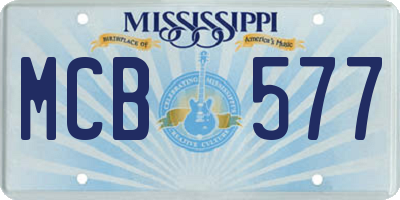 MS license plate MCB577