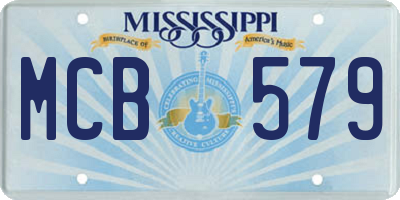 MS license plate MCB579