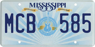 MS license plate MCB585