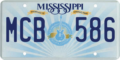 MS license plate MCB586
