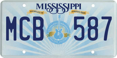 MS license plate MCB587
