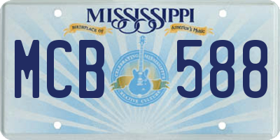 MS license plate MCB588