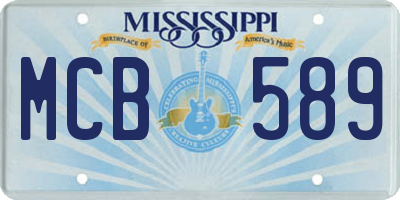MS license plate MCB589