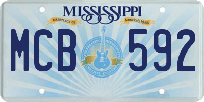 MS license plate MCB592