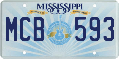 MS license plate MCB593