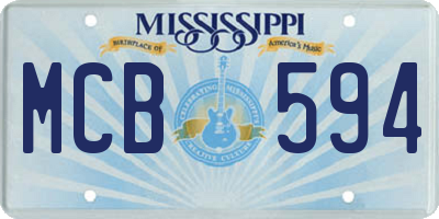 MS license plate MCB594