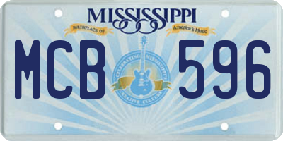 MS license plate MCB596