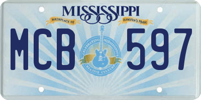 MS license plate MCB597
