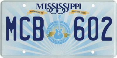 MS license plate MCB602