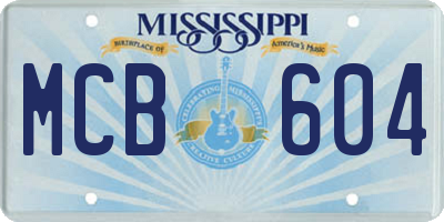 MS license plate MCB604