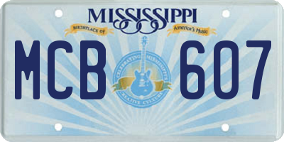 MS license plate MCB607