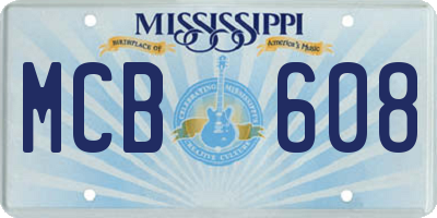 MS license plate MCB608