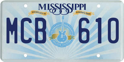 MS license plate MCB610