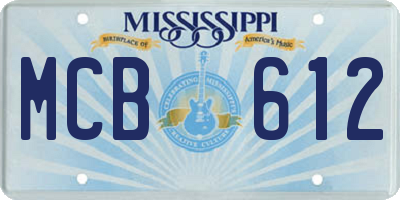 MS license plate MCB612