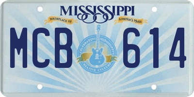 MS license plate MCB614