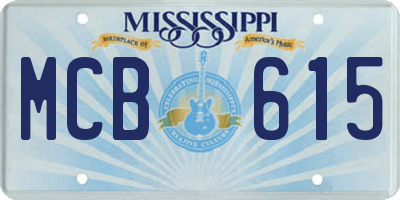 MS license plate MCB615