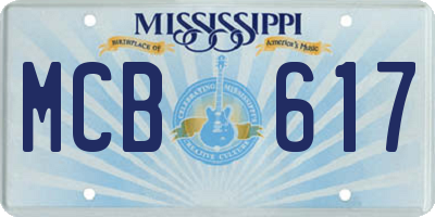 MS license plate MCB617